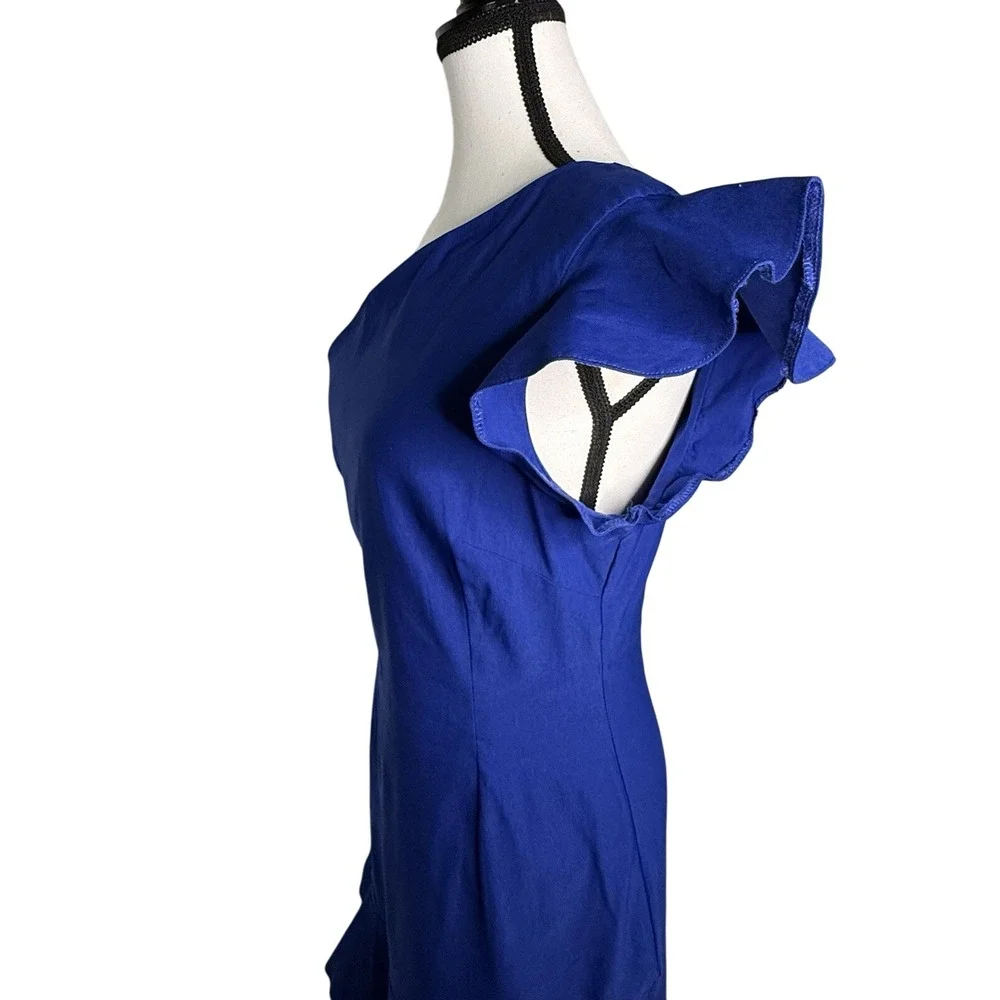 ASOS Vesper Bodycon One Shoulder‎ Ruffle Hem Dress Size 12/14 Party Holiday